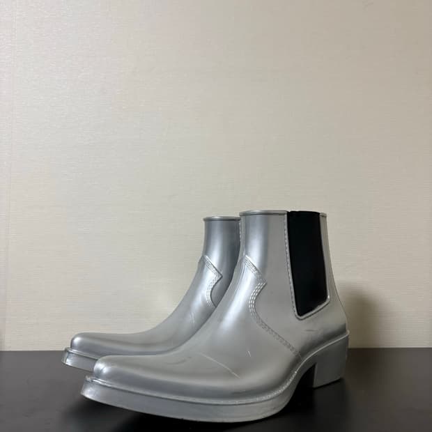 라프시몬스 캘빈클라인 205w39nyc 러버 부츠 실버 43