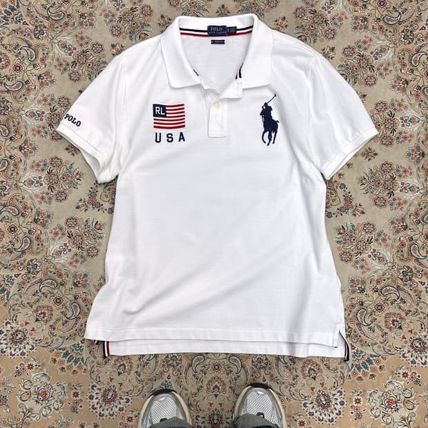 폴로 랄프로렌 성조기 USA 빅포니 카라티