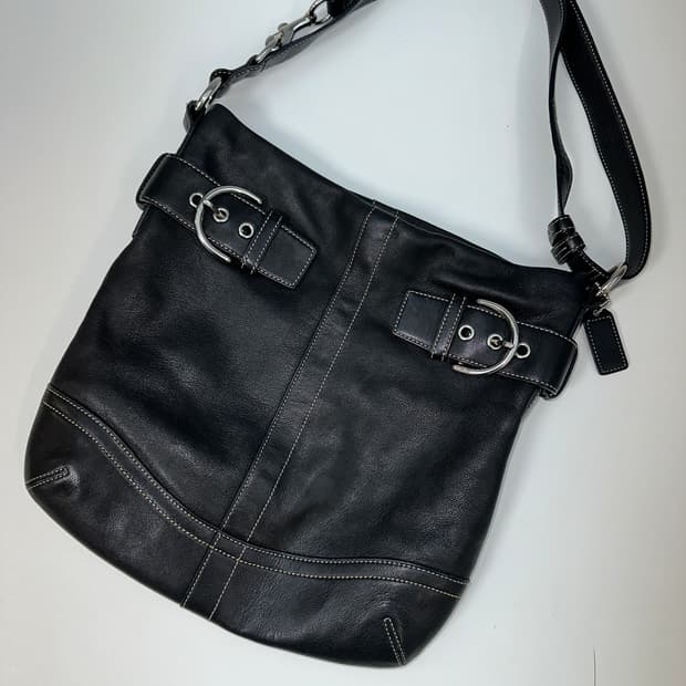 코치 버클 레더 숄더 크로스백 