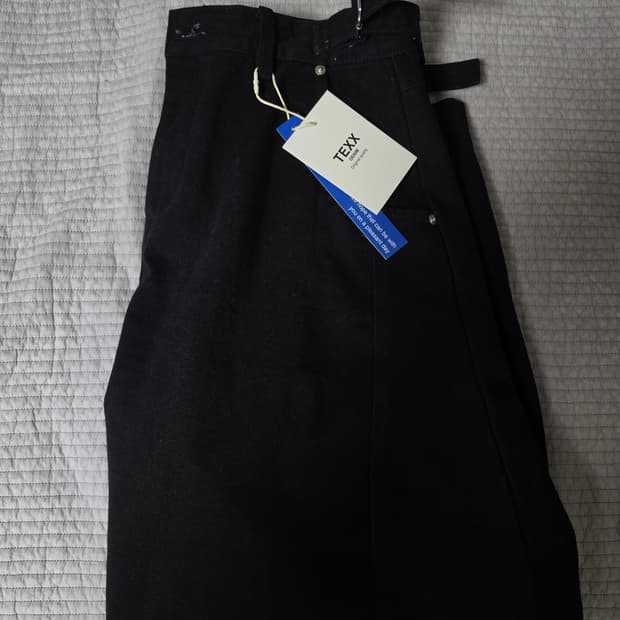 (새상품) 텍스 TX304 커브드 배기 벌룬 데님 (블랙)M