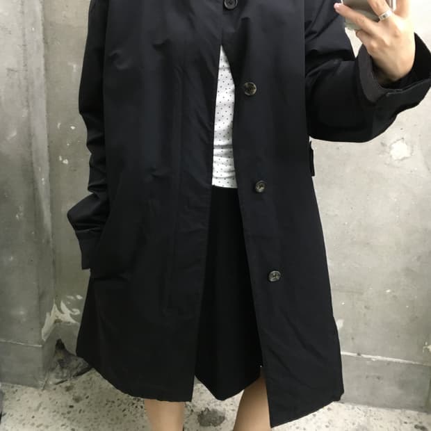 Prada 프라다 블랙 싱글 나일론 코트