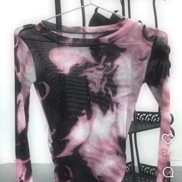 qvintage 큐빈티지 블랙핑크 시스루 탑