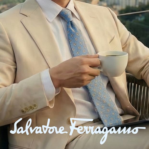 살바토레 페라가모 원숭이 패턴 넥타이 7.9cm A+~A등급 A19633