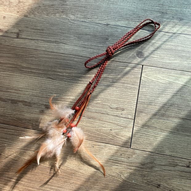 에스닉 집시 깃털 끈벨트