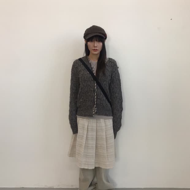 Jpn Whipstitch Cable-Knit Wool Cardigan
