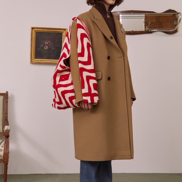 Stu 웨이브 자카드 니트 가방 knit bag 새상품급 에스티유 백