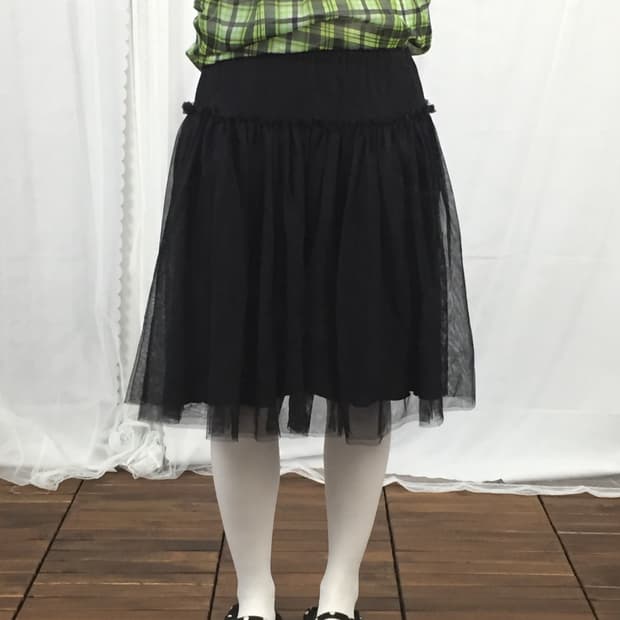 Jpn Black Tulle Ruffle Skirt