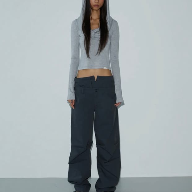 Drape Hood T-shirt (GRAY)