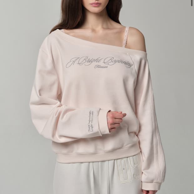 클리시어 오프숄더 탑 핑크