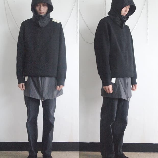 N.hoolywood 밀리터리 모티브 점퍼 니트