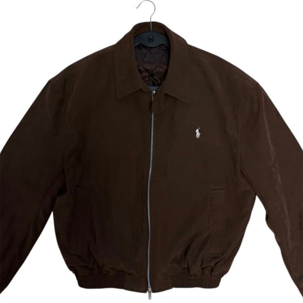 폴로 스웨이드 크롭 재킷