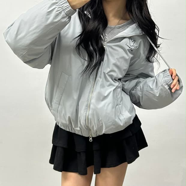 와릿이즌 엔젤 그레이 푸퍼 후드 패딩(S)