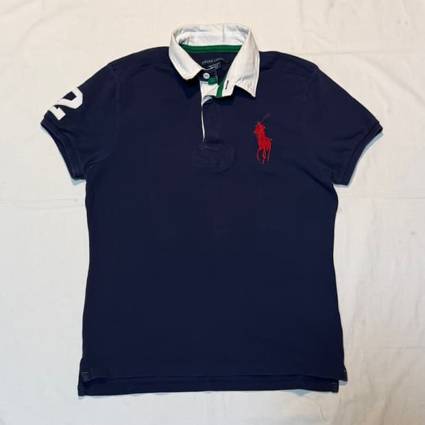 폴로 랄프로렌 빅포니 치프키프 헤리티지 럭비티 네이비 레드
