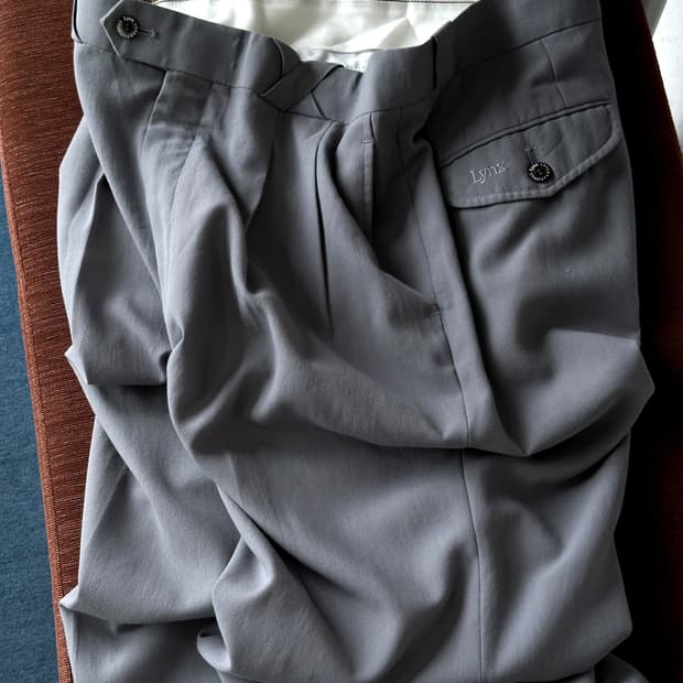 JPN Made brushed poly 2 pleats trousers
