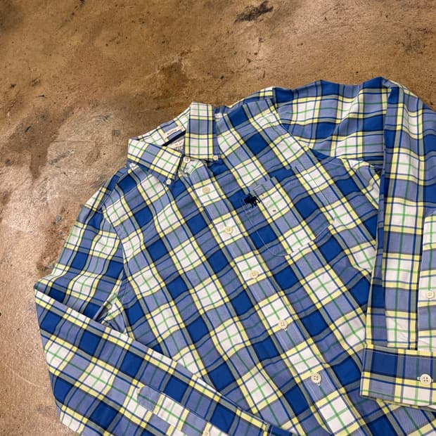 [정품/S] 아베크롬비 블루 체크 긴팔 셔츠 b15