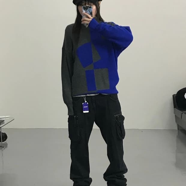 COURREGES Paris Vintage Color Block Knit