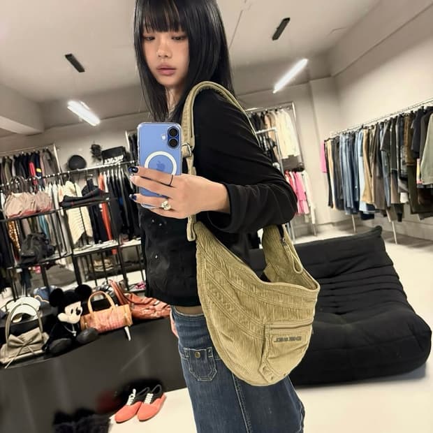 DIESEL archive shoulder bag beige 