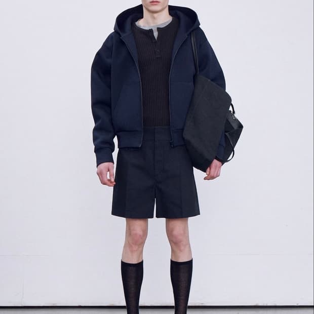 렉토 재패니즈 네오프렌 로고치 후드 네이비