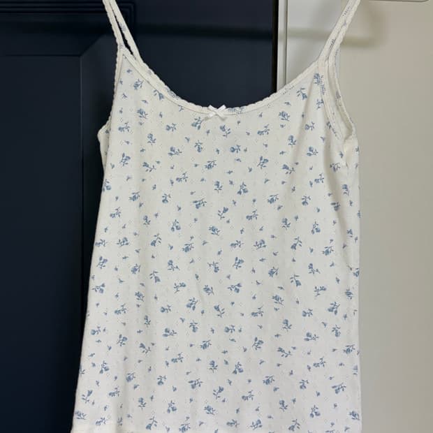 브랜디멜빌 하늘색 잔꽃 나시