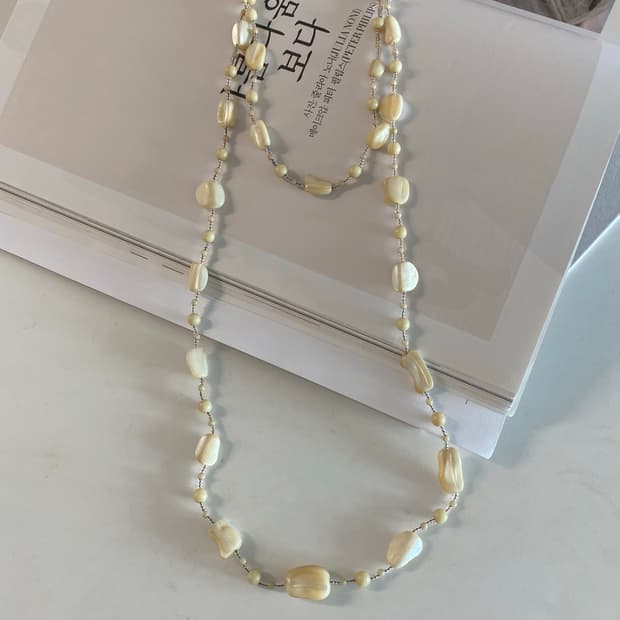 천연 자개 목걸이 비즈 빈티지