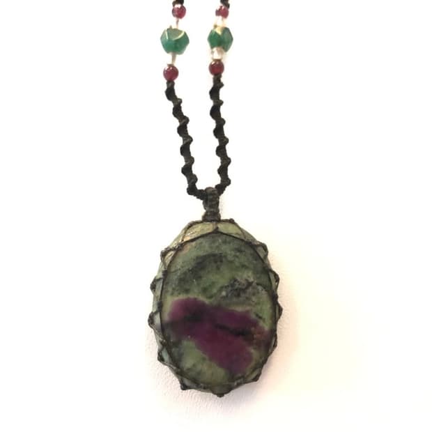 빈티지 그린 원석 목걸이