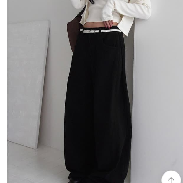 모디무드 사이드 스냅 3-way 와이드 코튼 핀턱팬츠