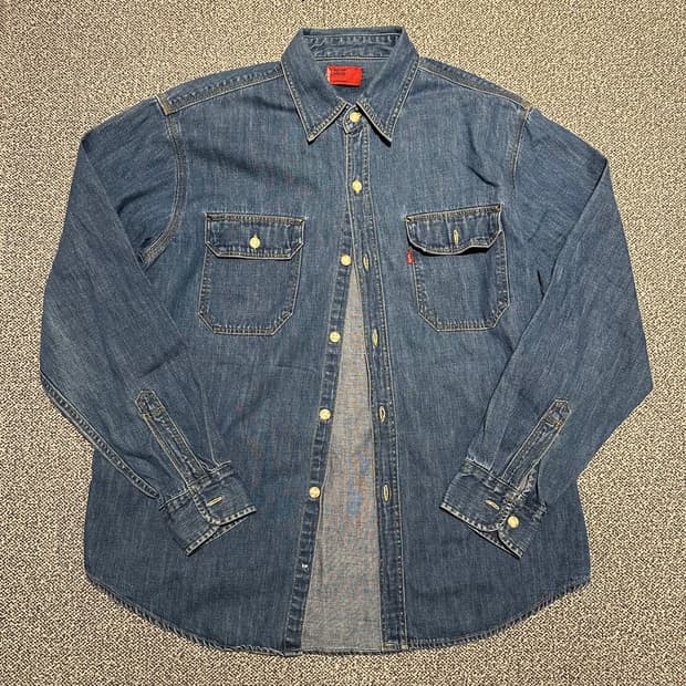 리바이스 일본판 레드탭 데님 셔츠 m