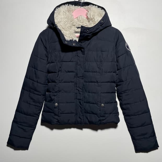 아베크롬비 네이비 후드 패딩 점퍼