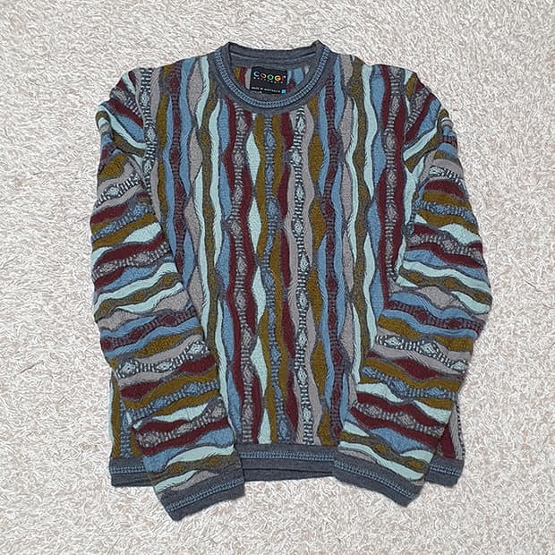 XS)COOGI 쿠지 올드스쿨 케이블 니트