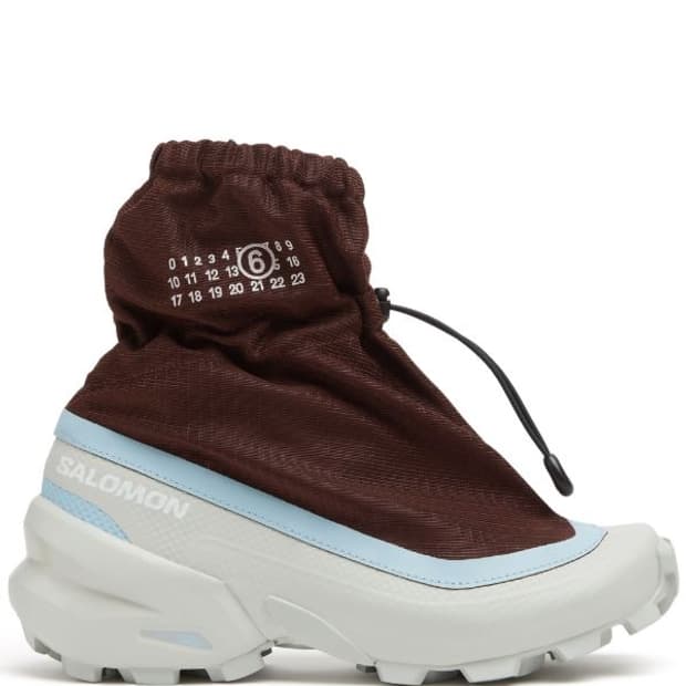 mm6 x salomon 크로스 미드탑 스니커즈 브라운