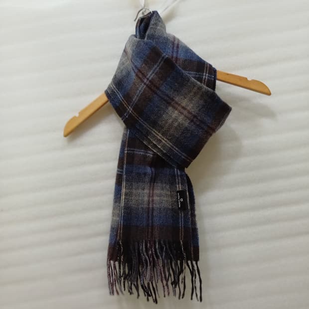 밀라숀 남성 캐시미어 울 체크 머플러 목도리 모직 사랑봉봉