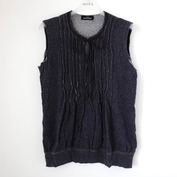 COMME des GARCONS Tricot 핀턱 슬리브 블라우스