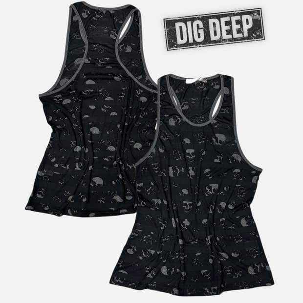 grunge skull stripe sleeveless