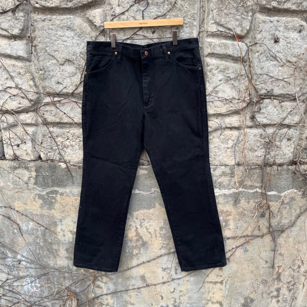 90s 랭글러 빈티지 936wbk 카우보이컷 블랙 데님 팬츠 블랙진