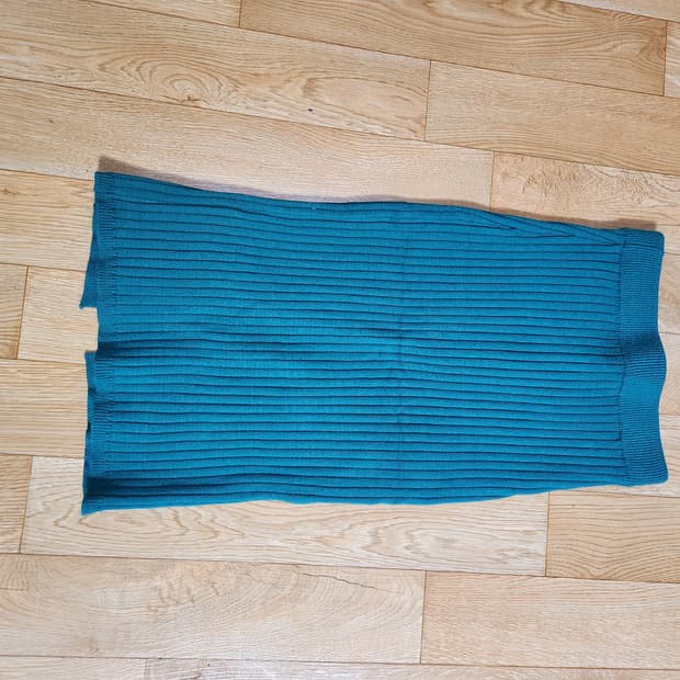 골지 니트 스커트 초록색