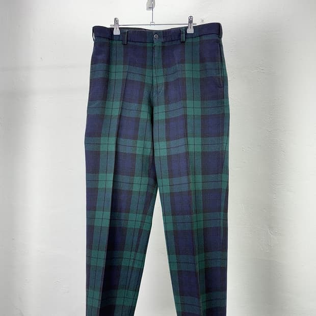 폴로 랄프로렌 블랙워치 원 턱 울 트라우저 팬츠