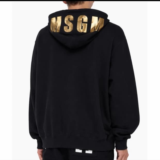 (새상품) MSGM 로고 후드티 블랙 M