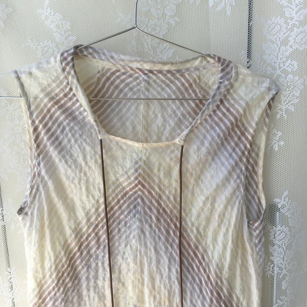 jpn vintage pastel yellow stripe sleev