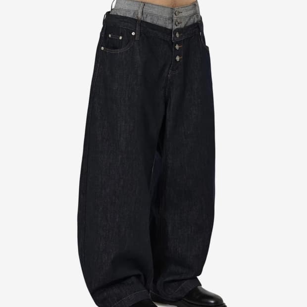 오와이 LAYERED WAIST WIDE VOLUME PANTS - IN