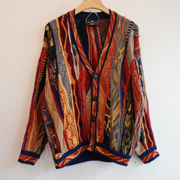 유니크 패턴 울 가디건 (MADE IN AUSTRALIA)