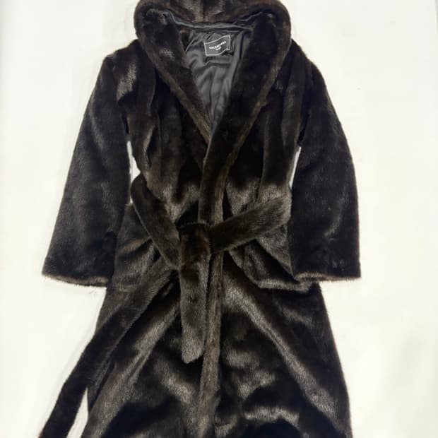 BALENCIAGA FUR COAT HOODIE 