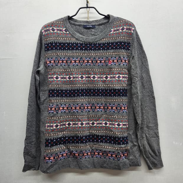 헤지스 페어아일 패턴 울 로고 니트 S