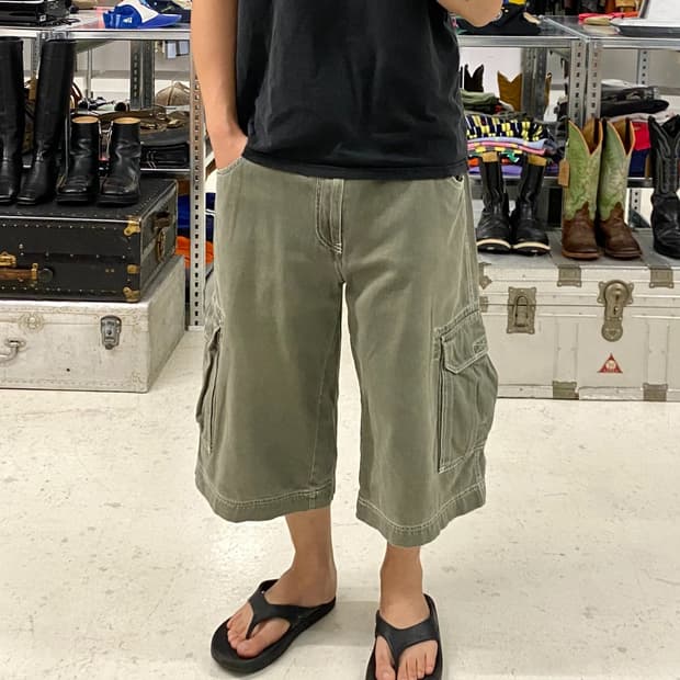 VTG wide cargo bermuda pants 와이드 카고 버뮤다