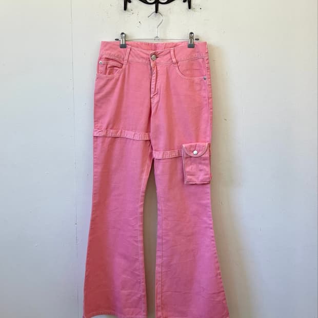 Japan vtg 핑크 카고 데님 팬츠