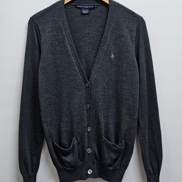 폴로랄프로렌 그레이 브이넥 가디건 M