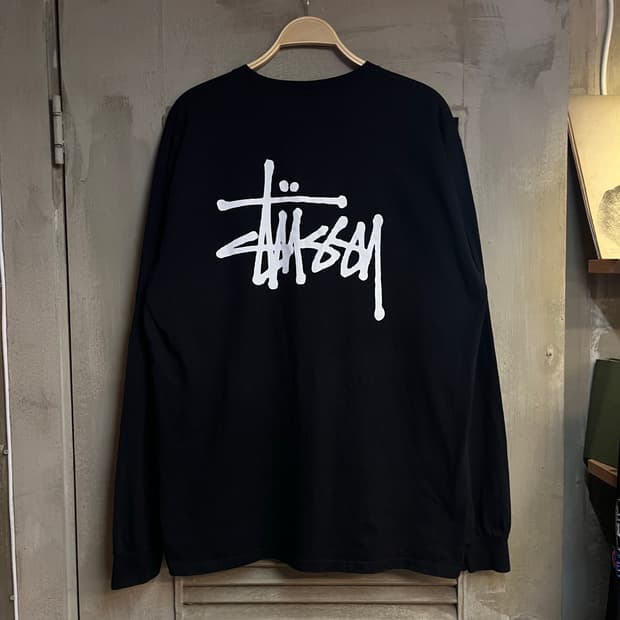 스투시 백로고 긴팔티 블랙 XL #csz883