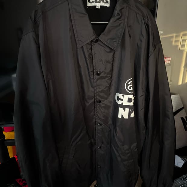 스투시 x CDG 코치 자켓 블랙 XL