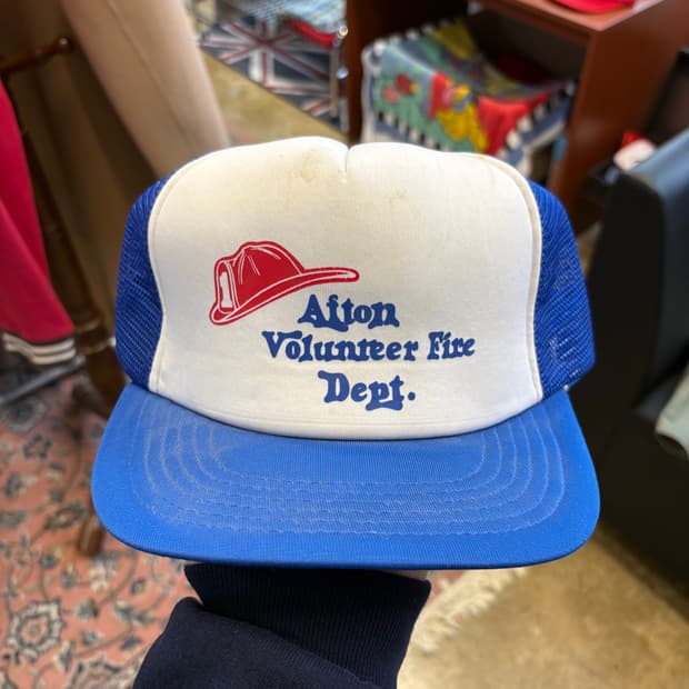 80s 미국 의용 소방대 빈티지 트러커캡