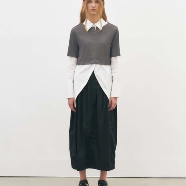 MAISONMARAIS 메종마레 블랙 셔링 스커트