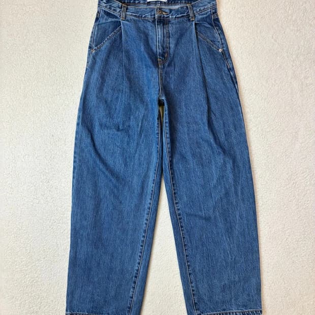 비슬로우 콘밀 원턱 와이드 데님 팬츠 PN6196